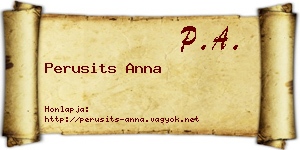 Perusits Anna névjegykártya